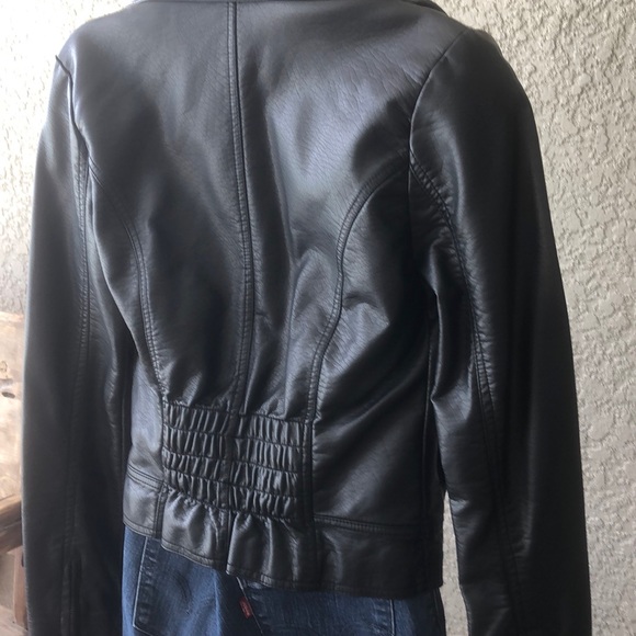 “Say What” Black Leather Jacket, Size S - Picture 4 of 8